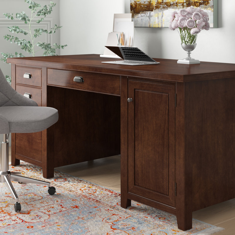 Canora Grey Michal Solid Wood Computer Desk & Reviews Wayfair